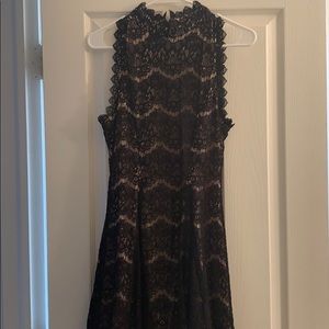 Lace and nude cocktail dress